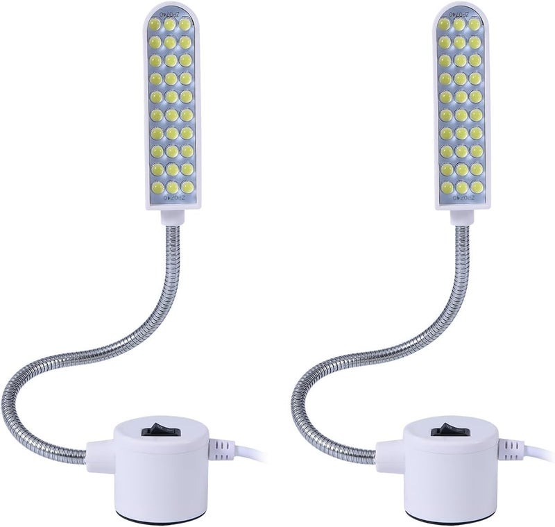 Weftnom 30 LED Sewing Machine Light with Magnetic Base and Flexible Gooseneck, Portable Work Light for Janome, Singer, Brother, Drill Presses, Desks, Craft, Workbenches, and Lathes (2-Pack) - Image 1